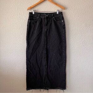 Black Denim Maxi Skirt